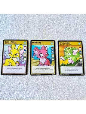 NEAR MINT+ 2003 Neopets TCG Acara Card Bundle of 3 Trading Cards
